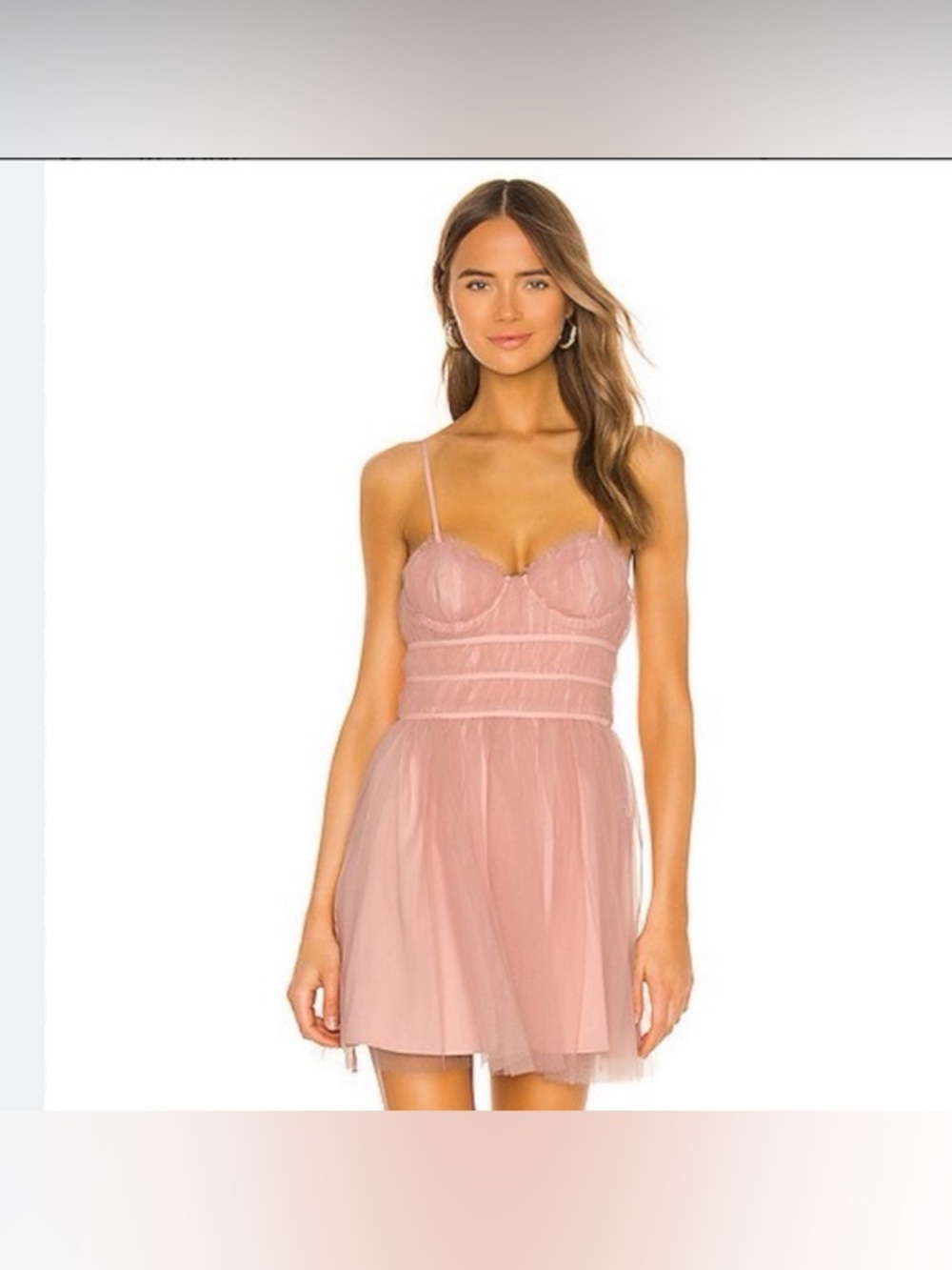 MAJORELLE Pink Tulle Bustier Mini Dress Women’s Size L